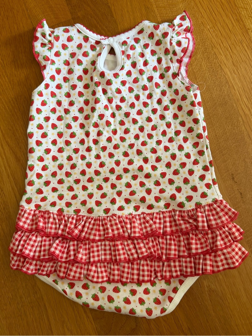 Strawberry Print Baby Onesie - Picture 3 of 8